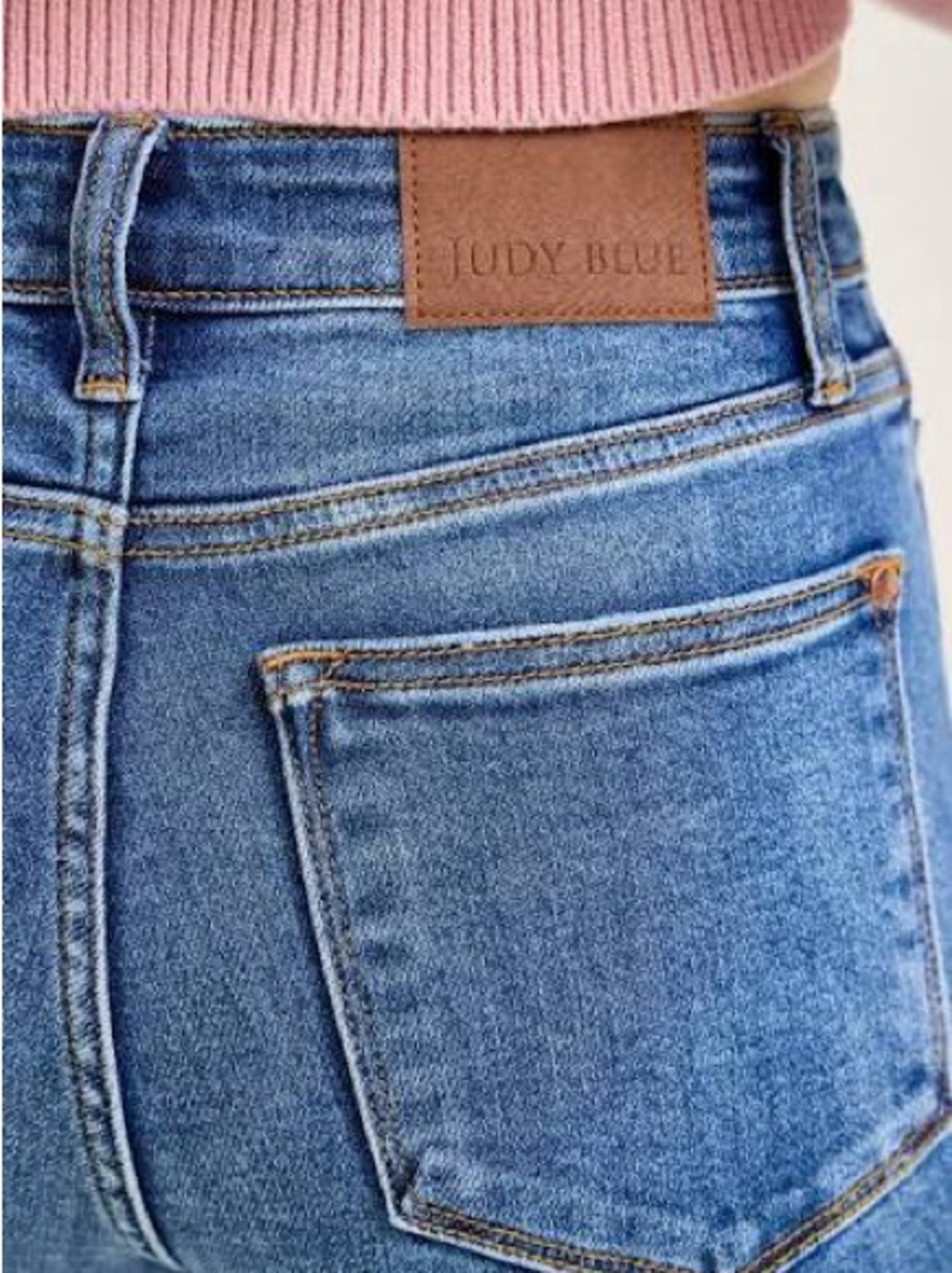 Judy Blue High-Rise Front Seam Cuffed Straight Jeans. - Picture 5 of 5